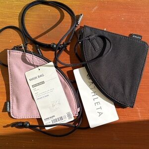 Athleta Mauve and Black Mask Pouches (Bundle)